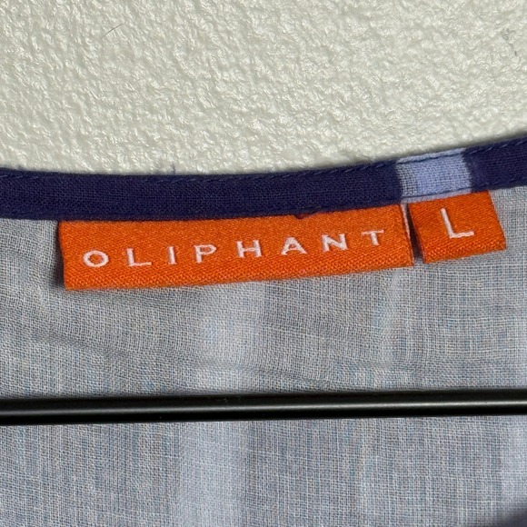 Oliphant Womens Tiered Maxi Dress L Blue Striped Tank Tassels Resort Vacation - Picture 3 of 11